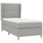 Box spring bed with light gray fabric mattress 90x190 cm by , Beds and slatted bases - Ref: Foro24-3128565, Price: 314,88 €, ...