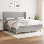 Cama box spring con colchón tela gris claro 180x200 cm de , Camas y somieres - Ref: Foro24-3128621, Precio: 642,12 €, Descuen...