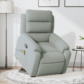 Sillón reclinable de masaje elevable terciopelo gris claro en Sillones | Comprar online en Foru.es