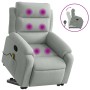 Sillón reclinable de masaje elevable terciopelo gris claro en Sillones | Comprar online en Foru.es