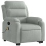 Sillón reclinable de masaje elevable terciopelo gris claro en Sillones | Comprar online en Foru.es