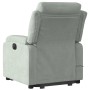 Sillón reclinable de masaje elevable terciopelo gris claro en Sillones | Comprar online en Foru.es