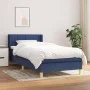 Box spring bed with blue fabric mattress 90x200 cm by , Beds and slatted bases - Ref: Foro24-3130247, Price: 297,21 €, Discou...