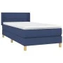 Box spring bed with blue fabric mattress 90x200 cm by , Beds and slatted bases - Ref: Foro24-3130247, Price: 297,21 €, Discou...