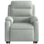 Sillón reclinable de masaje elevable terciopelo gris claro en Sillones | Comprar online en Foru.es