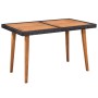 Set de comedor de jardín 5 pzas ratán sintético negro y marrón de vidaXL, Conjuntos de jardín - Ref: Foro24-44075, Precio: 34...