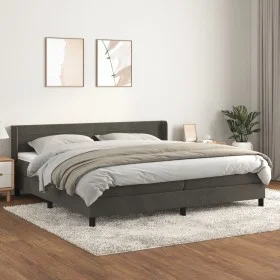 Box spring bed with dark gray velvet mattress 200x200 cm by , Beds and slatted bases - Ref: Foro24-3131040, Price: 540,74 €, ...