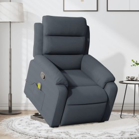 Sillón reclinable de masaje elevable terciopelo gris oscuro en Sillones | Comprar online en Foru.es