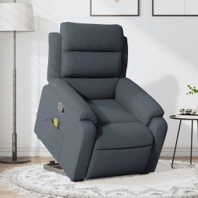 Sillón reclinable de masaje elevable terciopelo gris oscuro en Sillones | Comprar online en Foru.es