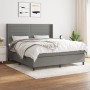Cama box spring con colchón tela gris oscuro 180x200 cm de , Camas y somieres - Ref: Foro24-3131530, Precio: 636,00 €, Descue...