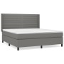 Cama box spring con colchón tela gris oscuro 180x200 cm de , Camas y somieres - Ref: Foro24-3131530, Precio: 636,00 €, Descue...