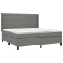 Cama box spring con colchón tela gris oscuro 180x200 cm de , Camas y somieres - Ref: Foro24-3131530, Precio: 636,00 €, Descue...