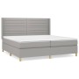 Cama box spring con colchón tela gris claro 200x200 cm de , Camas y somieres - Ref: Foro24-3132097, Precio: 625,57 €, Descuen...