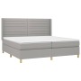 Cama box spring con colchón tela gris claro 200x200 cm de , Camas y somieres - Ref: Foro24-3132097, Precio: 625,57 €, Descuen...
