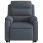 Sillón reclinable de masaje elevable terciopelo gris oscuro en Sillones | Comprar online en Foru.es