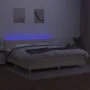 Boxspringbett mit Matratze und LED-Cremestoff 200x200 cm von , Betten und Lattenroste - Ref: Foro24-3133826, Preis: 556,29 €,...
