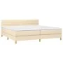 Boxspringbett mit Matratze und LED-Cremestoff 200x200 cm von , Betten und Lattenroste - Ref: Foro24-3133826, Preis: 556,29 €,...