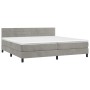 Cama box spring colchón y LED terciopelo gris claro 200x200 cm de , Camas y somieres - Ref: Foro24-3134483, Precio: 528,66 €,...