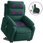 Sillón reclinable de masaje elevable terciopelo verde oscuro en Sillones | Comprar online en Foru.es