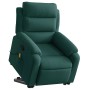 Sillón reclinable de masaje elevable terciopelo verde oscuro en Sillones | Comprar online en Foru.es