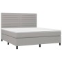 Cama box spring colchón y luces LED tela gris claro 180x200 cm de , Camas y somieres - Ref: Foro24-3134973, Precio: 601,06 €,...