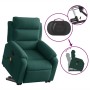 Sillón reclinable de masaje elevable terciopelo verde oscuro en Sillones | Comprar online en Foru.es