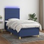 Cama box spring colchón y luces LED tela azul 90x200 cm de , Camas y somieres - Ref: Foro24-3135491, Precio: 360,87 €, Descue...