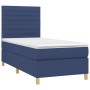 Cama box spring colchón y luces LED tela azul 90x200 cm de , Camas y somieres - Ref: Foro24-3135491, Precio: 360,87 €, Descue...