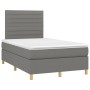 Cama box spring con colchón y LED tela gris oscuro 120x200 cm de , Camas y somieres - Ref: Foro24-3135502, Precio: 406,60 €, ...