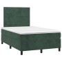 Cama box spring colchón y LED terciopelo verde oscuro 120x200cm de , Camas y somieres - Ref: Foro24-3136176, Precio: 458,21 €...