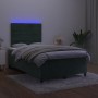 Cama box spring colchón y LED terciopelo verde oscuro 120x200cm de , Camas y somieres - Ref: Foro24-3136176, Precio: 458,21 €...