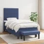 Box spring bed with blue fabric mattress 90x200 cm by , Beds and slatted bases - Ref: Foro24-3136651, Price: 366,98 €, Discou...