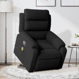 Sillón reclinable de masaje elevable terciopelo negro en Sillones | Comprar online en Foru.es