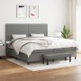 Cama box spring con colchón tela gris oscuro 200x200 cm de , Camas y somieres - Ref: Foro24-3136702, Precio: 741,52 €, Descue...