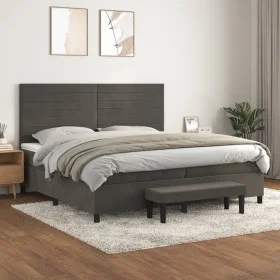 Cama box spring con colchón terciopelo gris oscuro 200x200 cm de , Camas y somieres - Ref: Foro24-3137924, Precio: 675,11 €, ...