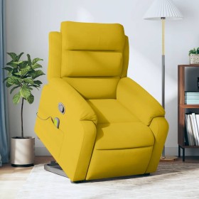 Sillón reclinable de masaje elevable terciopelo amarillo en Sillones | Comprar online en Foru.es