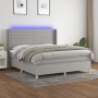 Cama box spring colchón y luces LED tela gris claro 180x200 cm de , Camas y somieres - Ref: Foro24-3138973, Precio: 645,12 €,...
