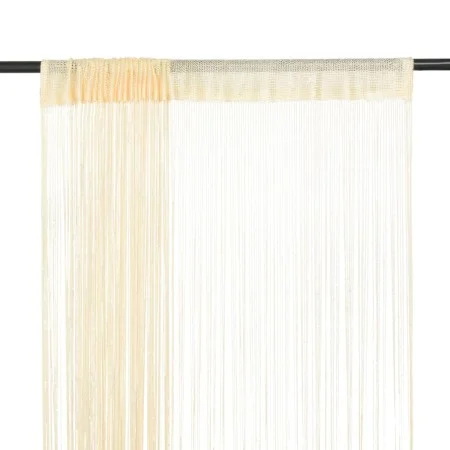 Cortinas de flecos 2 piezas 140x250 cm crema de vidaXL, Cortinas y visillos - Ref: Foro24-132403, Precio: 14,62 €, Descuento: %