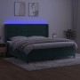 Cama box spring colchón y LED terciopelo verde oscuro 200x200cm de , Camas y somieres - Ref: Foro24-3139646, Precio: 727,02 €...