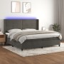 Cama box spring colchón y LED terciopelo gris oscuro 200x200 cm de , Camas y somieres - Ref: Foro24-3139644, Precio: 608,98 €...