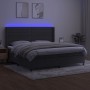 Cama box spring colchón y LED terciopelo gris oscuro 200x200 cm de , Camas y somieres - Ref: Foro24-3139644, Precio: 608,98 €...