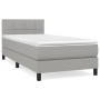 Cama box spring con colchón tela gris claro 90x200 cm de , Camas y somieres - Ref: Foro24-3140025, Precio: 296,47 €, Descuent...
