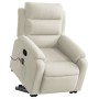 Sillón reclinable de masaje elevable terciopelo crema en Sillones | Comprar online en Foru.es