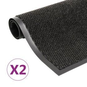 Alfombras de entrada rectangulares de nudo 2 uds negro 40x60 cm de vidaXL, Felpudos - Ref: Foro24-3051602, Precio: 24,44 €, D...