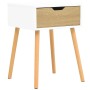 Mesita de noche madera ingeniería blanco y Sonoma 40x40x56 cm de vidaXL, Mesitas de noche - Ref: Foro24-326805, Precio: 70,06...