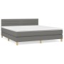 Cama box spring con colchón tela gris oscuro 180x200 cm de , Camas y somieres - Ref: Foro24-3140714, Precio: 567,66 €, Descue...