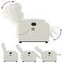 Sillón reclinable de masaje elevable terciopelo crema en Sillones | Comprar online en Foru.es