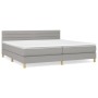 Cama box spring con colchón tela gris claro 200x200 cm de , Camas y somieres - Ref: Foro24-3140721, Precio: 565,71 €, Descuen...