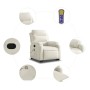 Sillón reclinable de masaje elevable terciopelo crema en Sillones | Comprar online en Foru.es