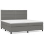 Cama box spring con colchón tela gris oscuro 200x200 cm de , Camas y somieres - Ref: Foro24-3141882, Precio: 648,79 €, Descue...